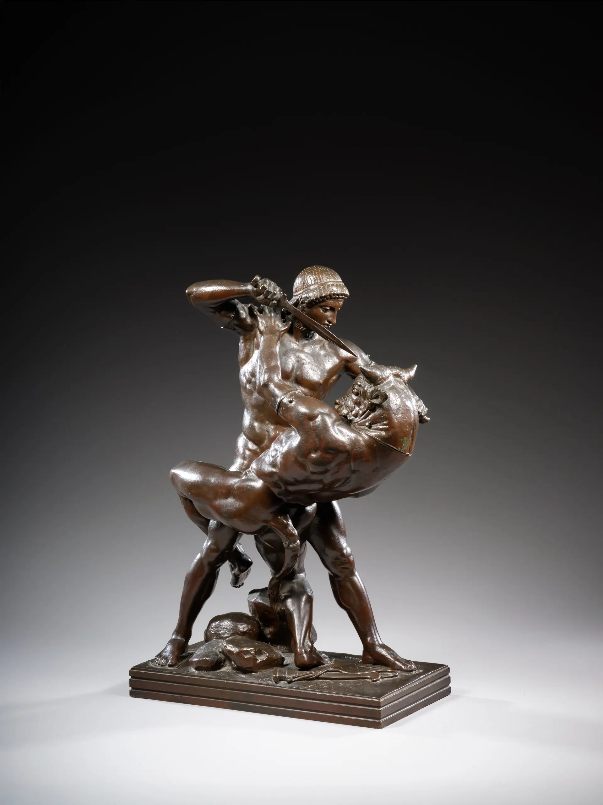 Antoine-Louis BARYE Paris, 1795 - 1875 Thésée combattant le minotaure