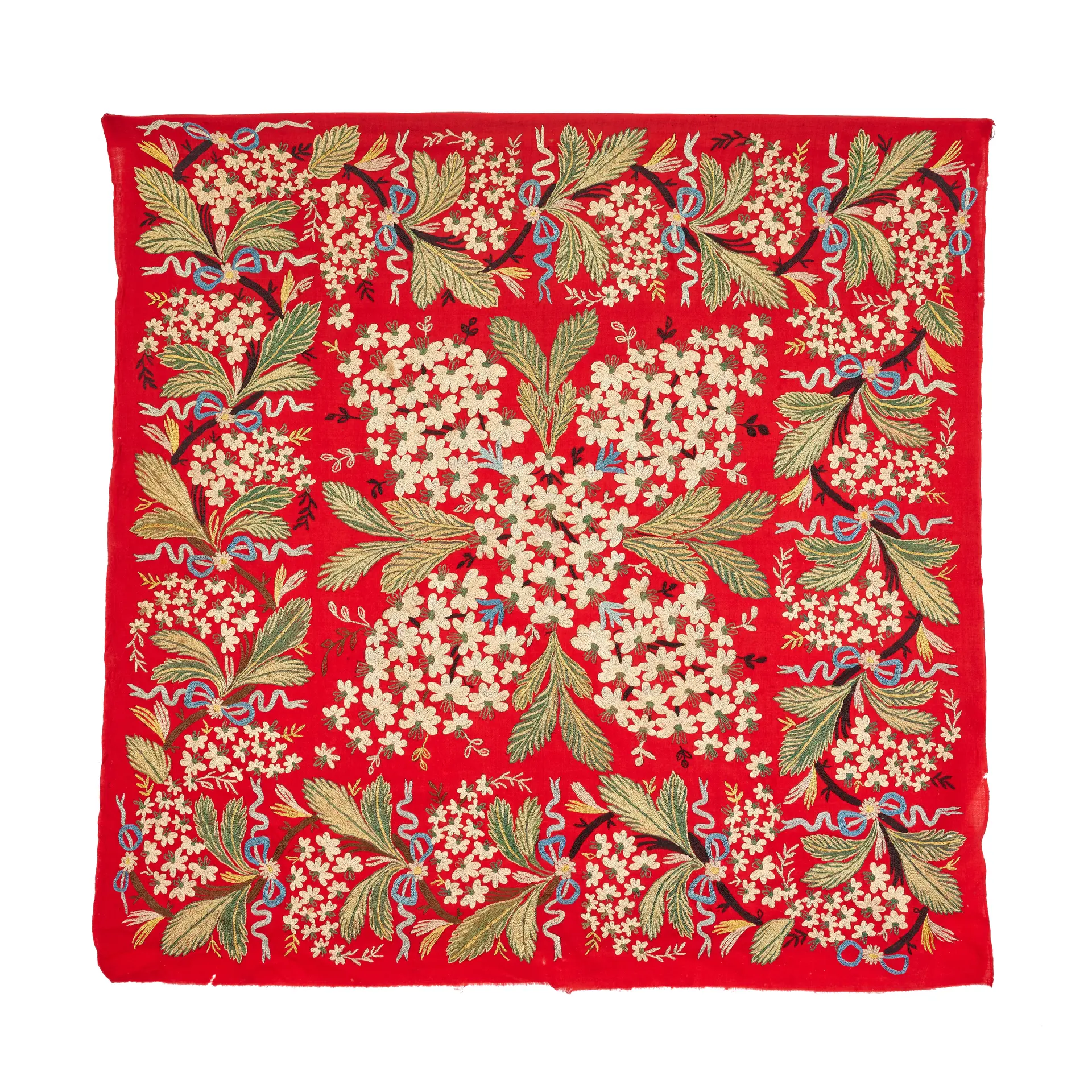 An Ottoman Silk-Embroidered Panel (Bohça)