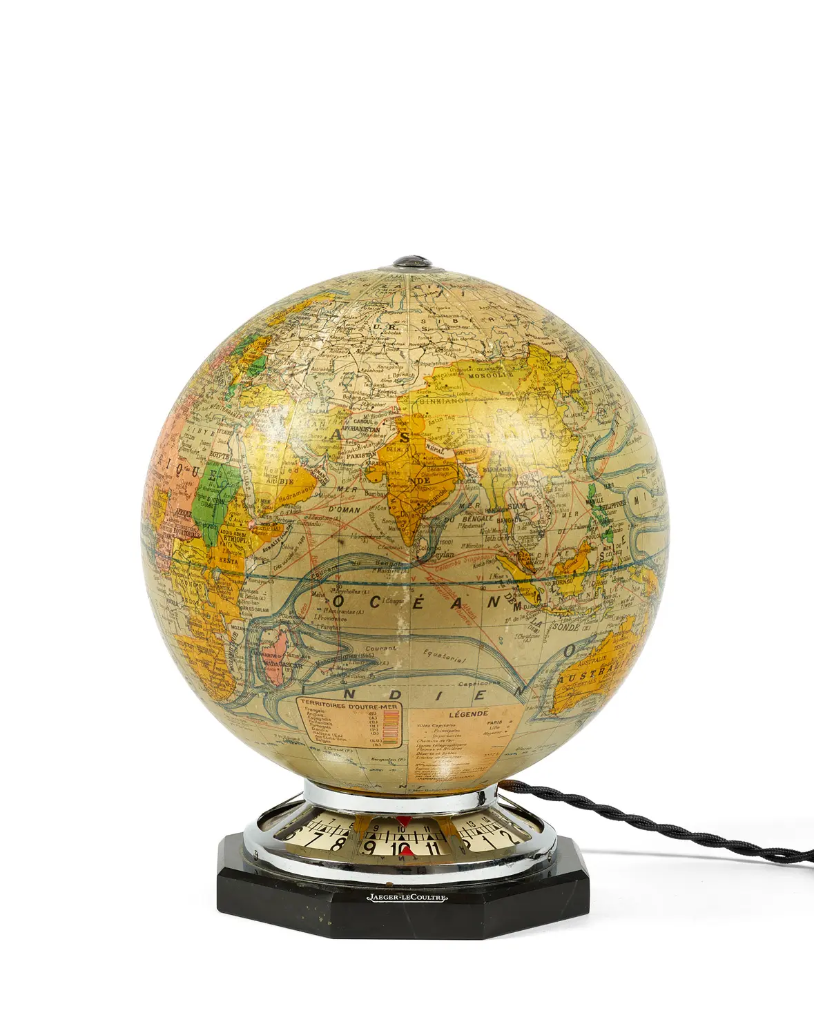 JAEGER-LECOULTRE Mappemonde lumineuse et pendule de bureau