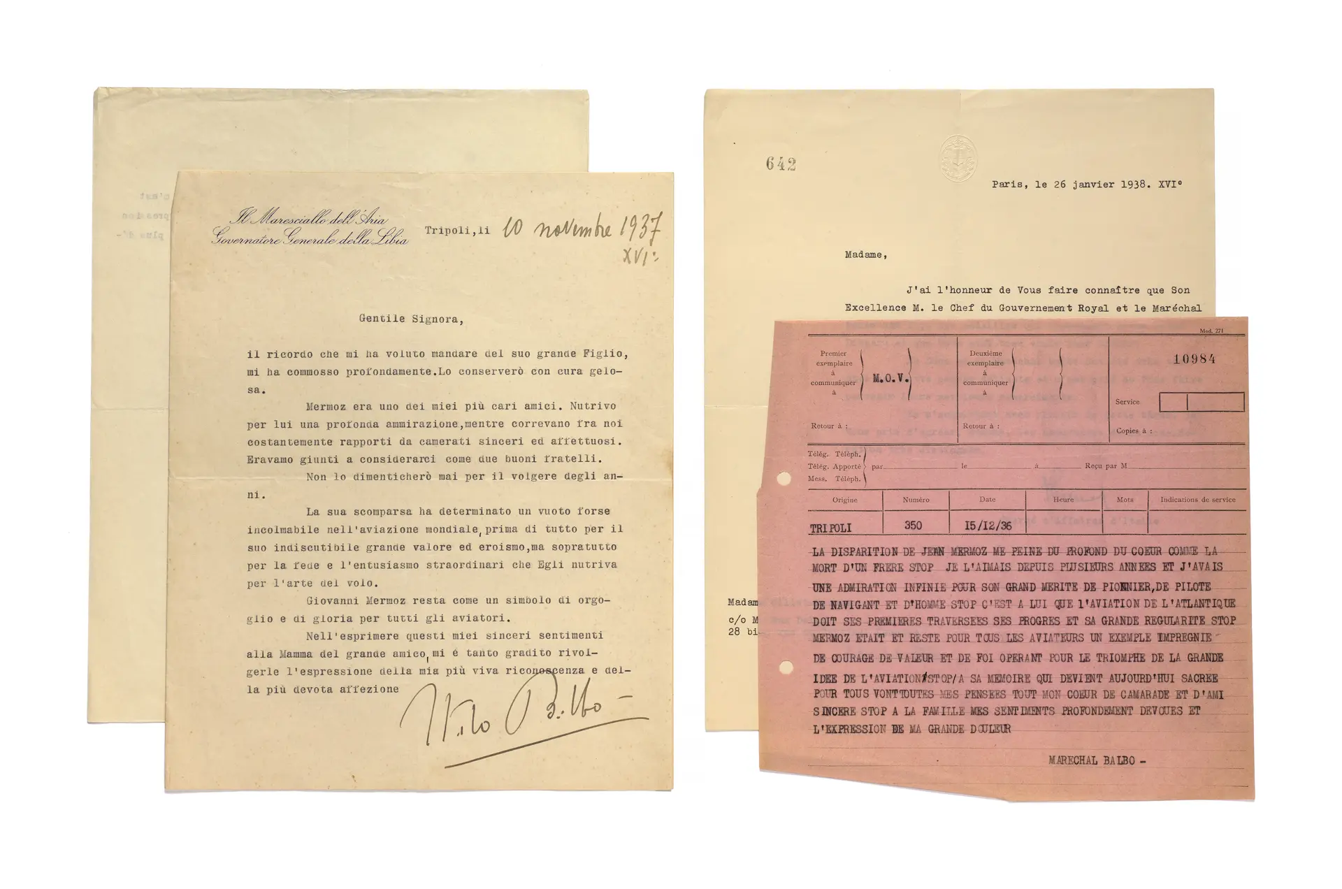 BALBO Italo (1896-1940) aviateur et ministre italien.