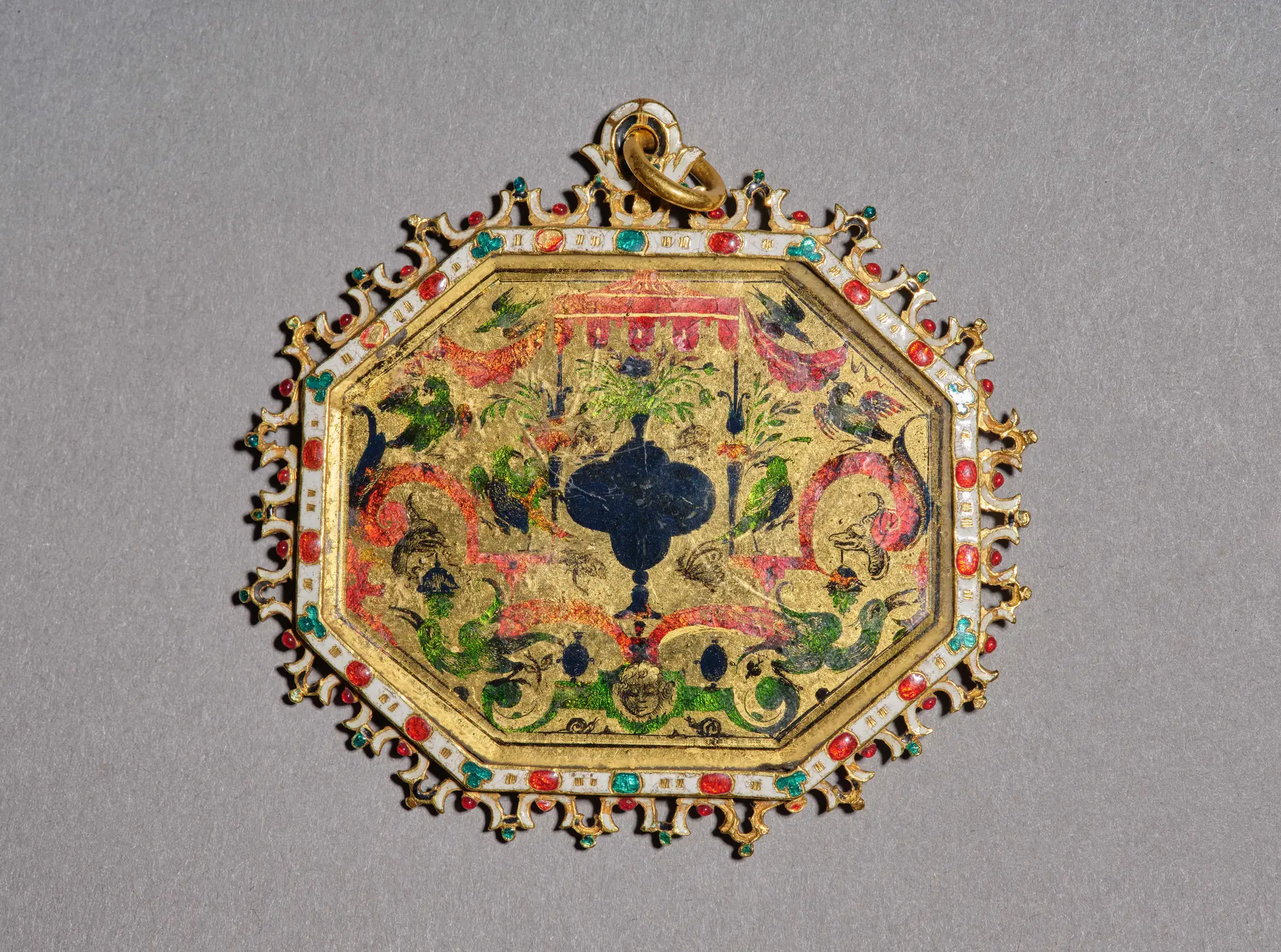 MIROIR PORTATIF, LA PLAQUE ARRIÈRE XVIIe SIÈCLE, ATTRIBUÉE A VICTOR