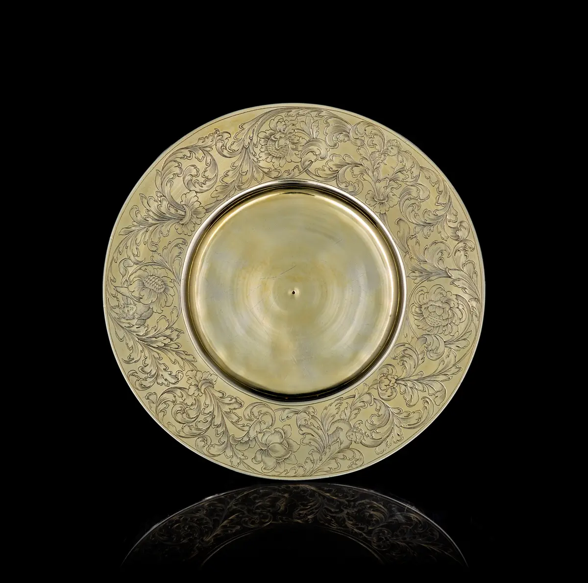 A German silver-gilt plate, Johann Christoph I Treffler, Augsburg, 1695-1699