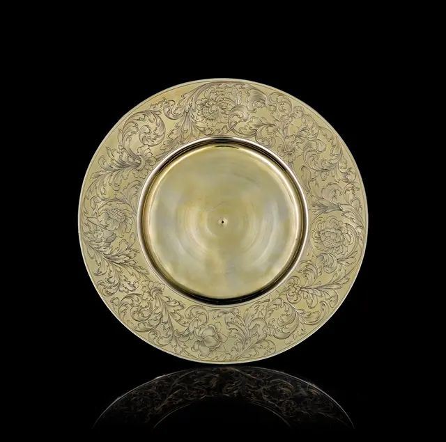 A German silver-gilt plate, Johann Christoph I Treffler, Augsburg, 1695-1699
