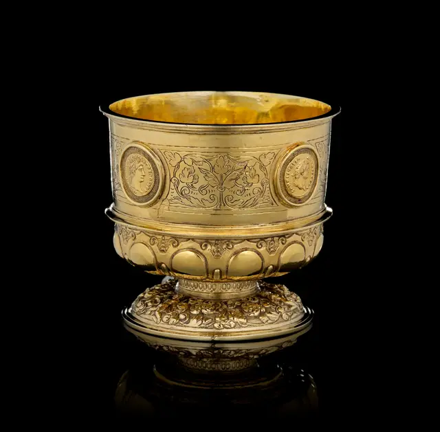 A German silver-gilt beaker with Roman coins, Hans Kellner, Nuremberg