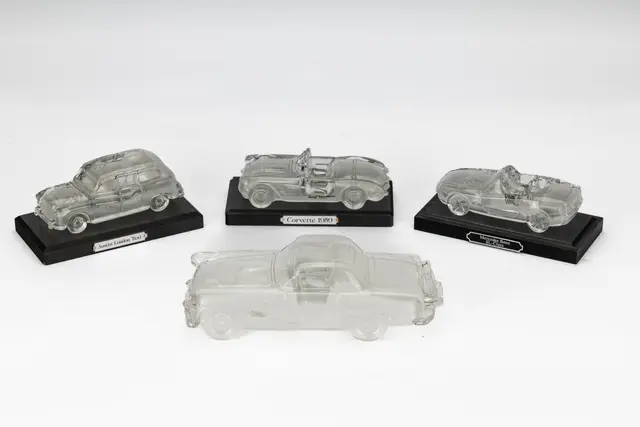 Set of 4 German-made crystal models by Hofbauer, West Germany, Circa