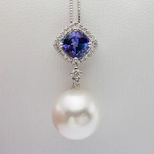 14K South Sea Pearl and Tanzanite Pendant
