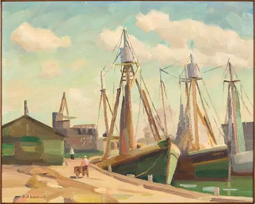 Howard Ames Coon, Shrimp Boats, O/B, 1951
