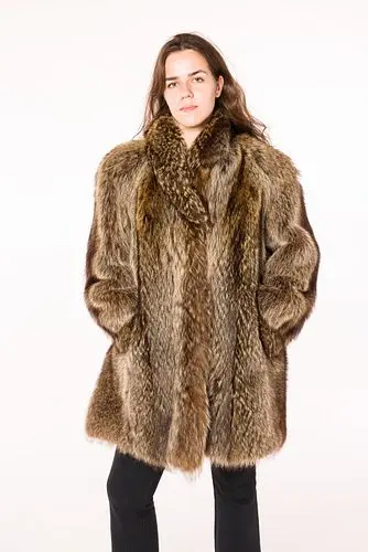 Mid-Length Racoon Fur Coat
