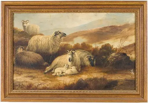 Unsigned, Sheep, Oil on Board, 19th Century