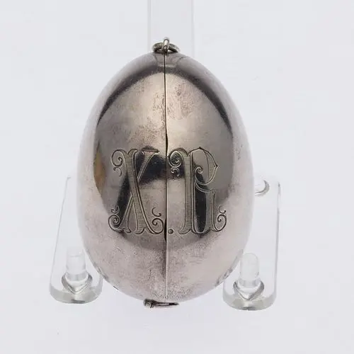 Russian Silver Icon Egg, Moscow, 19th Century
