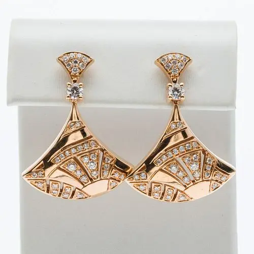 18K Rose Gold and Diamond Earrings