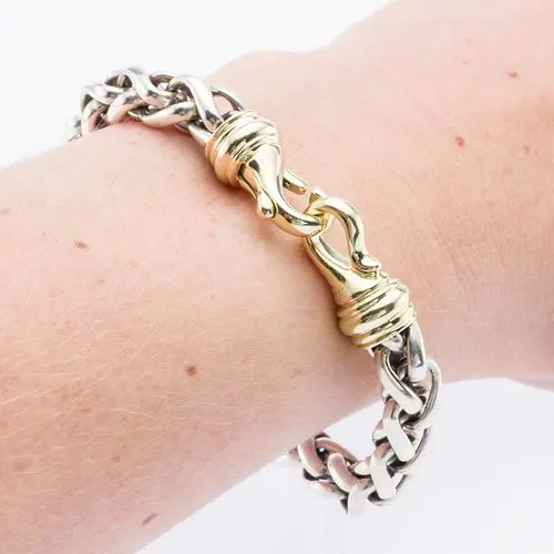 David Yurman Sterling & 14K Wheat Chain Bracelet