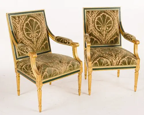 Pair of Swedish Neoclassical Style Gustavian Chairs