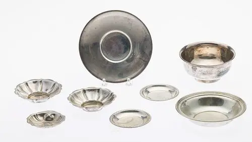 8 Misc. Sterling Table Articles Including Cartier