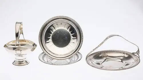 2 Sterling Baskets & 2 Sterling Plates