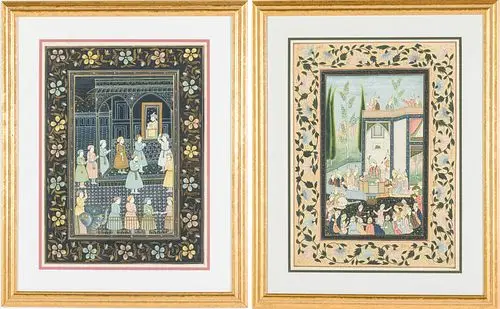 Two Indo-Persian Paintings on Silk