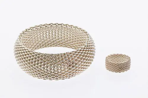 Tiffany & Co Sterling Somerset Bracelet and Ring