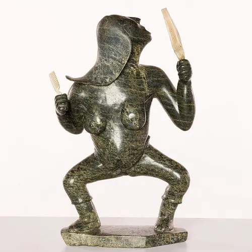Inuit Carved Stone Female Figure