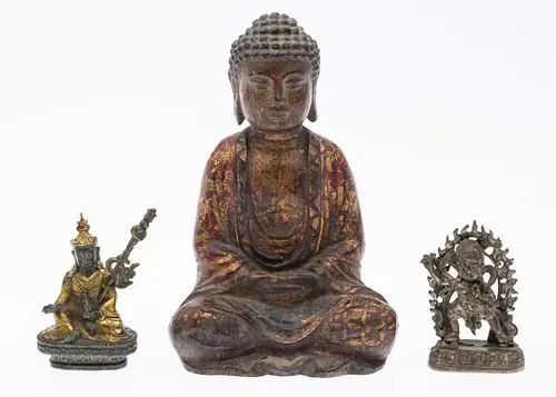 3 Southeast Asian Metal Figures