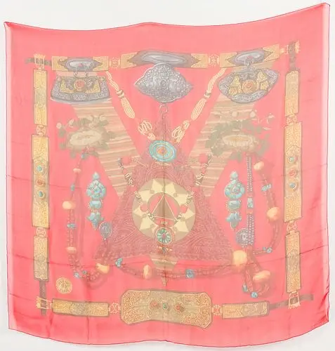 Hermes Chiffon Tibet Scarf