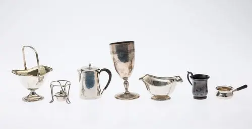 Group of Five Sterling Articles and a Mug