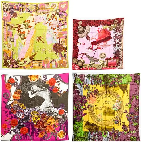 4 Christian Lacroix Silk Scarves
