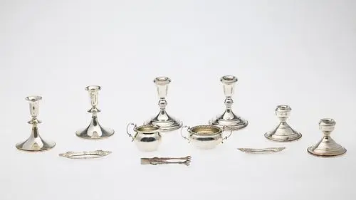 6 Sterling Candlesticks & Other Sterling Articles