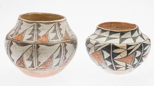 Two Acoma Polychrome Ollas, NM, 20th C