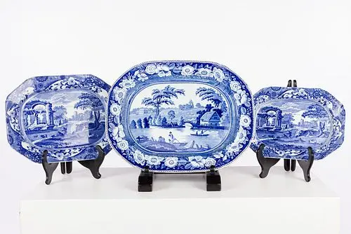 Large Platter & 2 Spode "Italian" Platters, 19th C