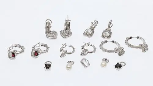 5 Judith Ripka Sterling Earrings with Charms