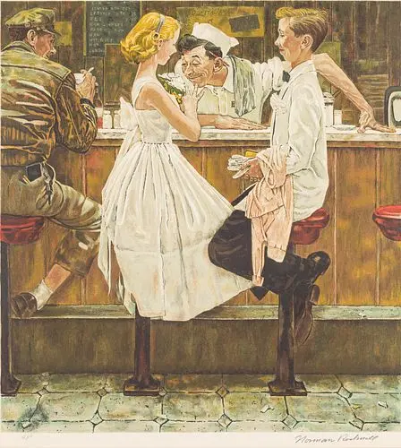 Norman Rockwell (1894-1978), After the Prom, Litho
