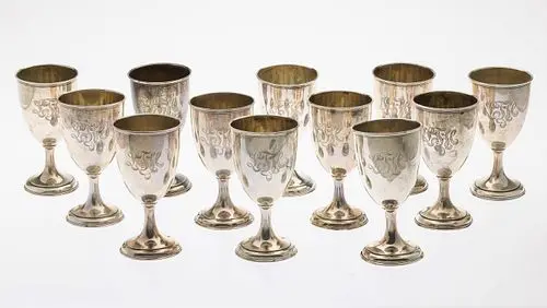 12 Wallace & Sons Sterling Silver Goblets