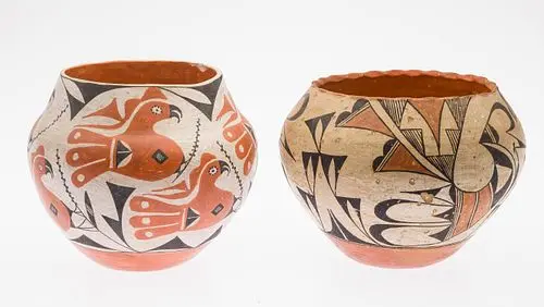 Two Acoma Polychrome Pots, New Mexico, 20th C