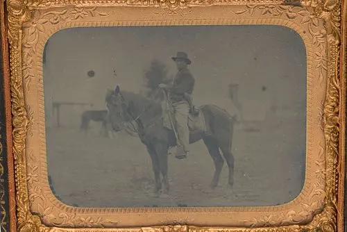 Daguerreotype of a Man on Horseback, 19th C