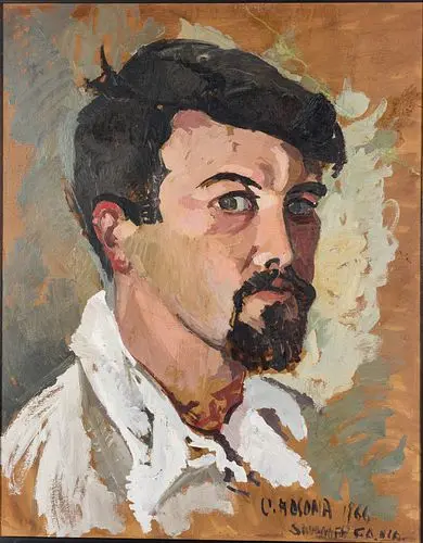 C. Rosona, Portrait of a Man, Oil on Paper, 1966