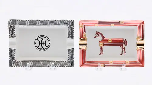 Two Hermes Porcelain Ashtrays