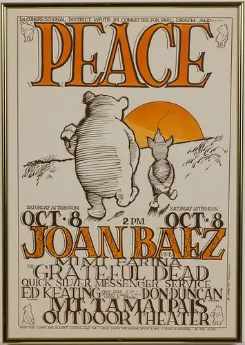 Grateful Dead, Joan Baez 1966 "Peace" Concert Poster