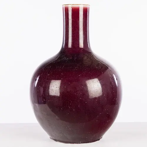 Chinese Red Glazed Tianqiuping Vase