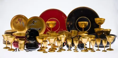 Large Group of Japanese Lacquer, Approx. 66 pcs