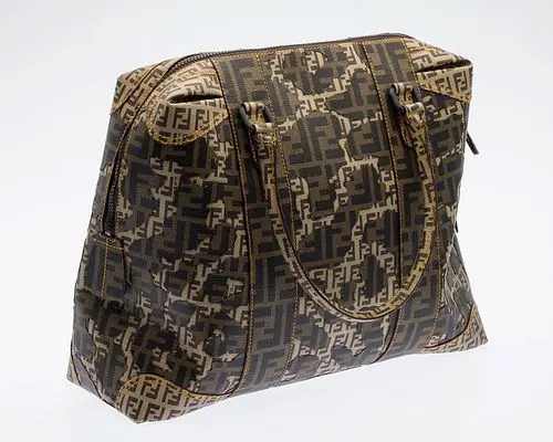 Fendi B Mix Baulotto Zucca Camo Camouflage Tote
