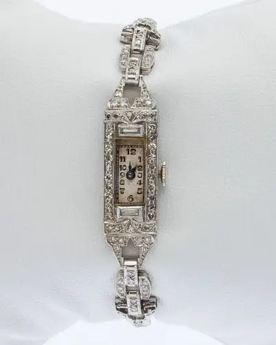 Art Deco Platinum and Diamond Watch