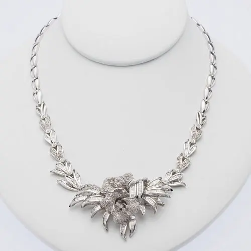 Diamond and 18K White Gold Necklace