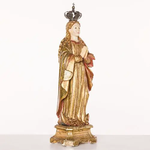 Giltwood Santos Figure on Stand