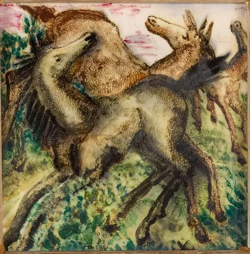Style of Vally Wieselthier, Tile of Horses