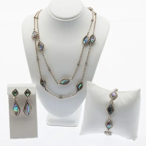 Lagos Strling & Abalone Bracelet Earrings & Necklace