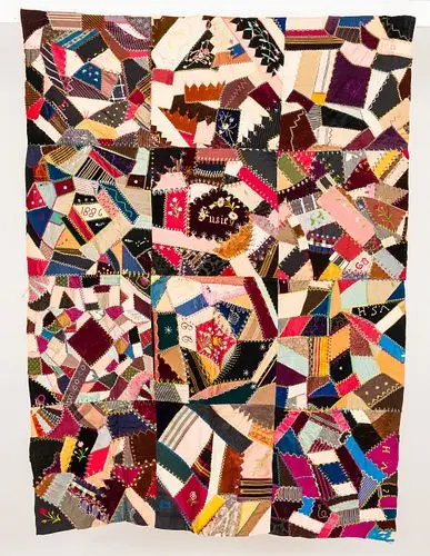 Handmade Crazy Quilt, 19th C