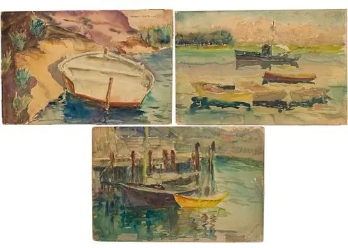 Christopher P.H. Murphy, 3 Watercolors of Boats