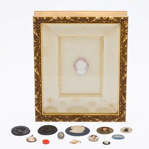 13 Ceramic, Glass, & Porcelain Cameos and Plaques