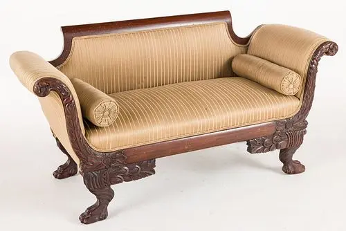 American Empire Style Diminutive Settee, Late 19th C
