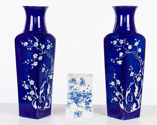 3 Asian Blue and White Vases
